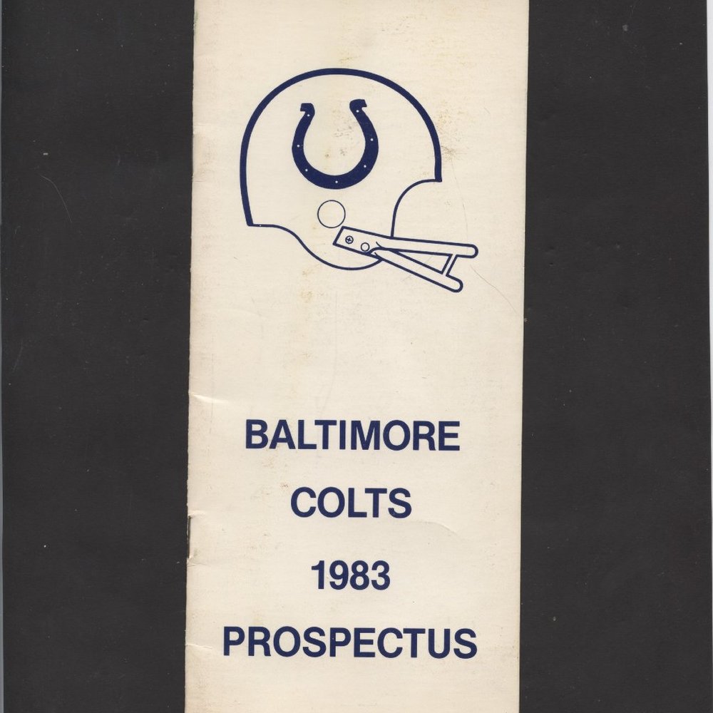 1983 BALTIMORE COLTS PROSPECTUS PAMPHLET VERY RARE